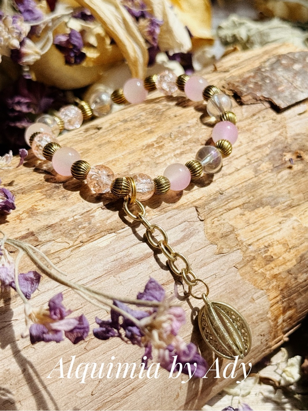Alquimia Rose Quartz Bead Bracelet - Soft Pink